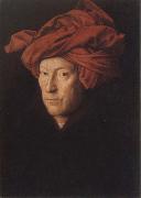 Jan Van Eyck Man in aRed Turban oil on canvas